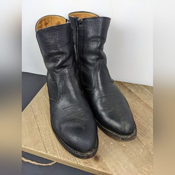 Boulet men's cowboy boot 1863 Western dress boot side zipper SZ 9 3E wide - Picture 9 of 9